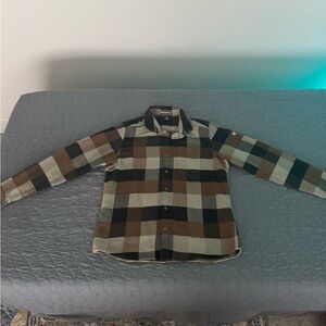 Kuhl Men's Casual Button Down Shirt - Brown and Black Plaid